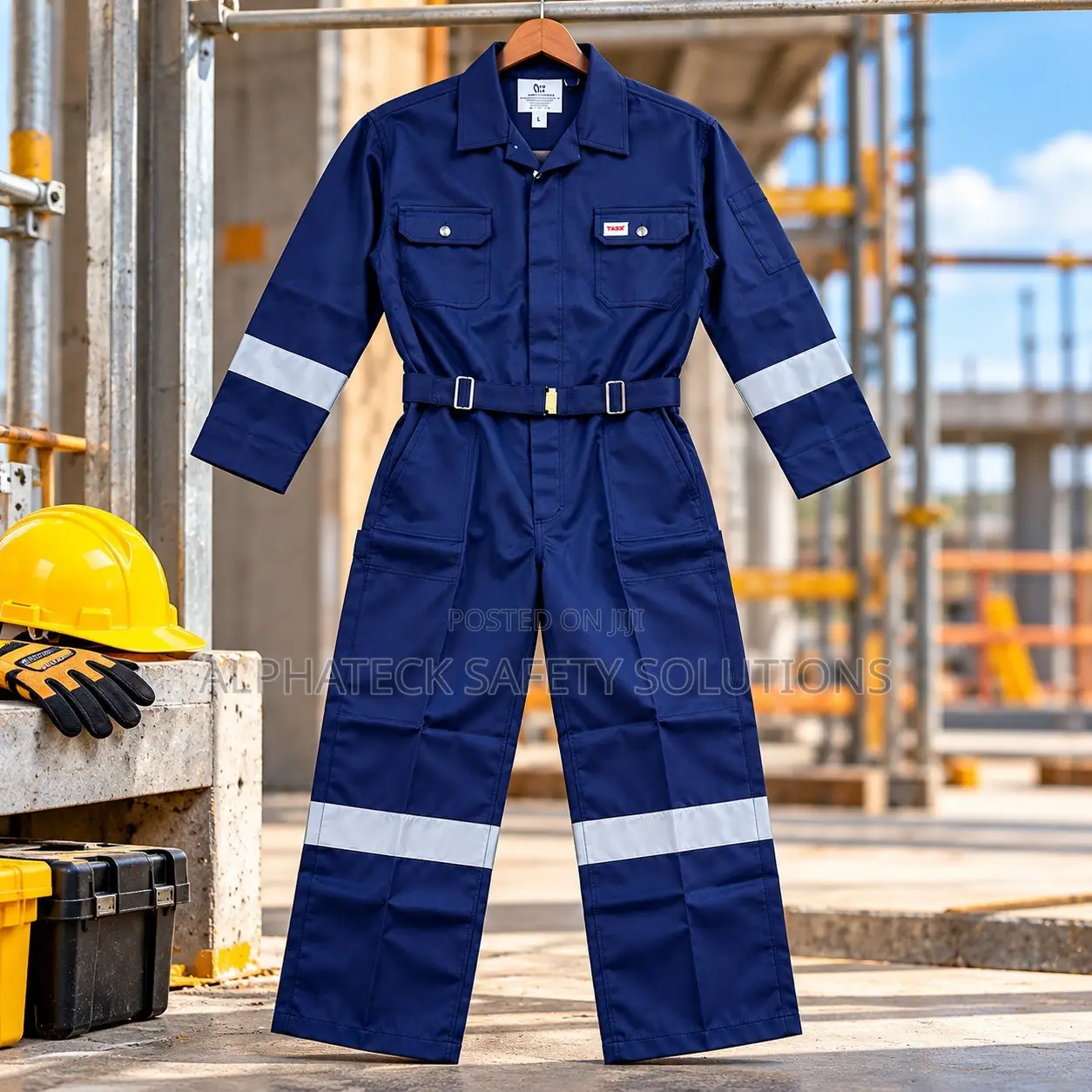 Safety Coverall With Reflective Stripes