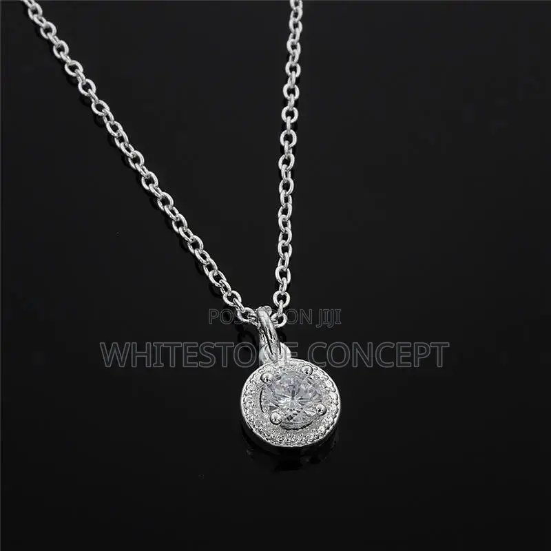 4pcs Jewelry Set- Necklace, Ring, Earrings Silver Plated
