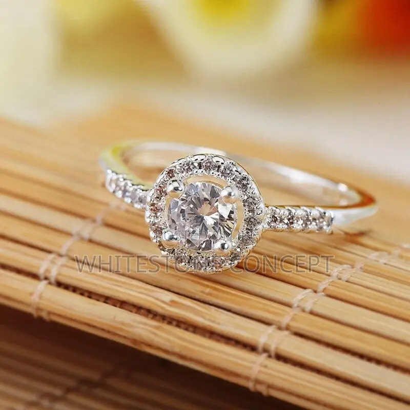 4pcs Jewelry Set- Necklace, Ring, Earrings Silver Plated