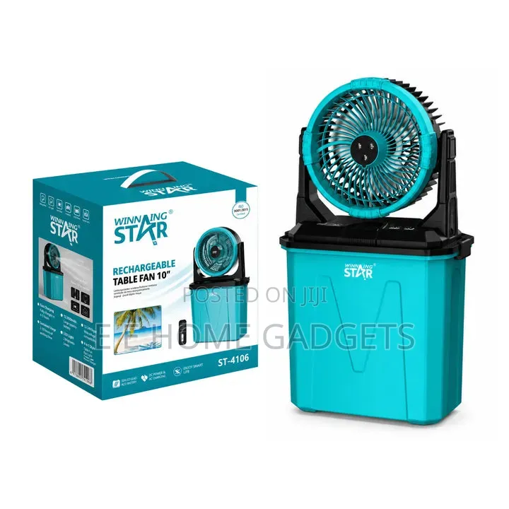 Winning Star 10" Rechargeable Fan With Humidifier, Remote Control