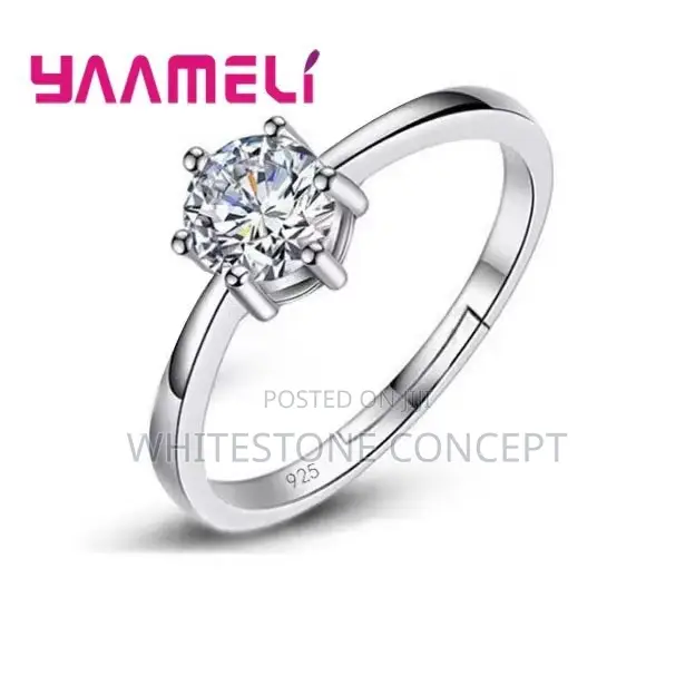 Resizable Silver 925 Austrian Wedding/Engagement Ring