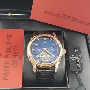 Patek Philippe Quality Luxury Men Genuine Leather Wristwatch