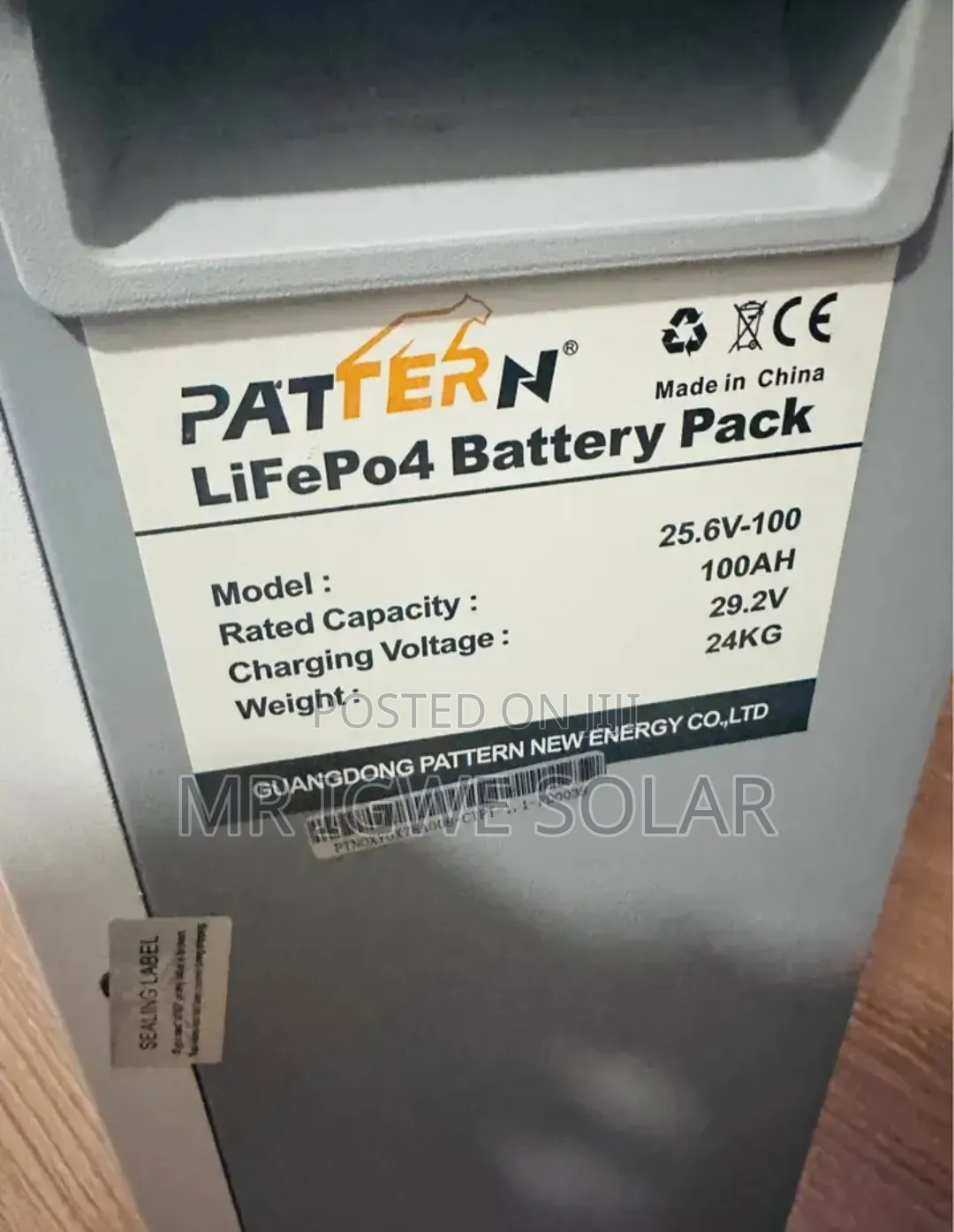 Pattern 2.5kwh Lithium Iron Battery