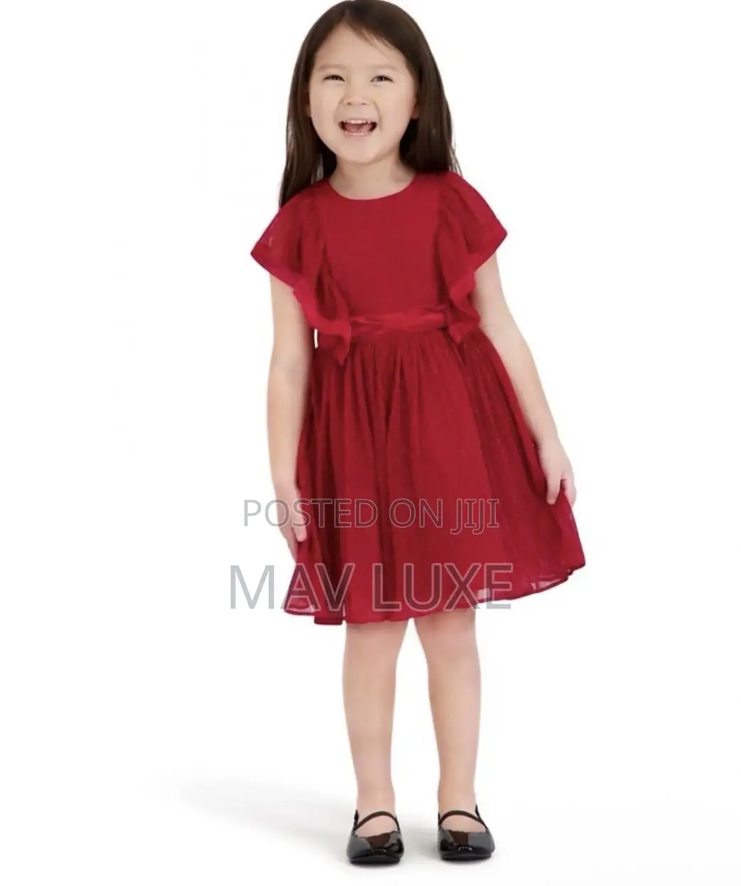 Kensie Girl Red Dress Features Elegant Velvet Trim