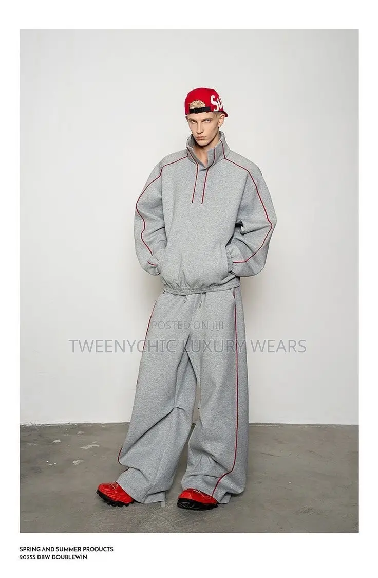 Grey Oversized Tracksuit Set