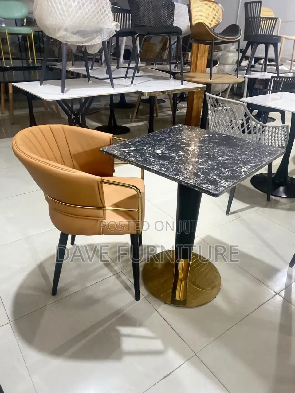 Gold Hand Leather Chair