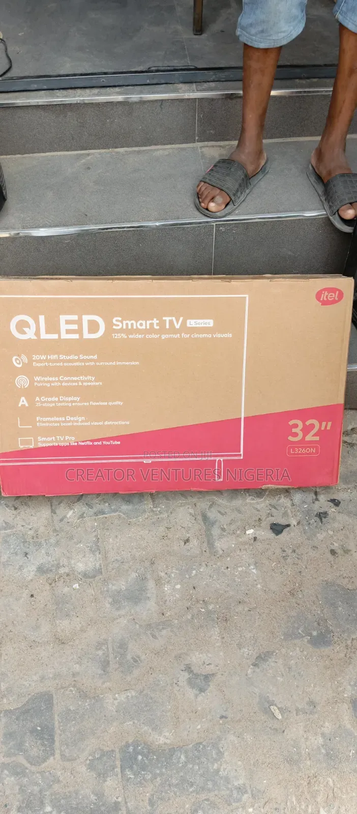 Itel 32" QLED Smart Android TV,With Netflix,Wifi,USB,Full HDMI