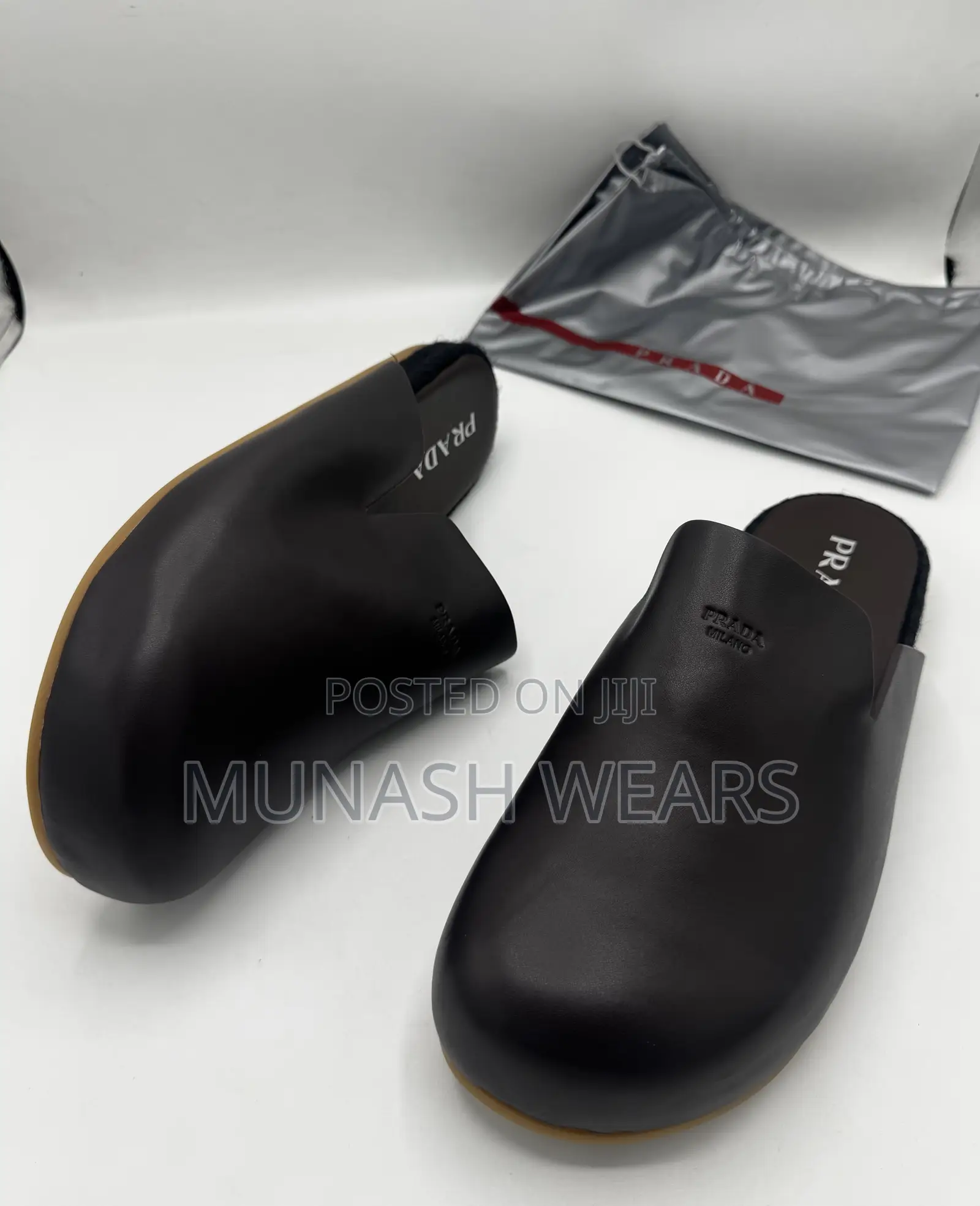 Original Prada Mule for Men Available in Black and Brown 40-46
