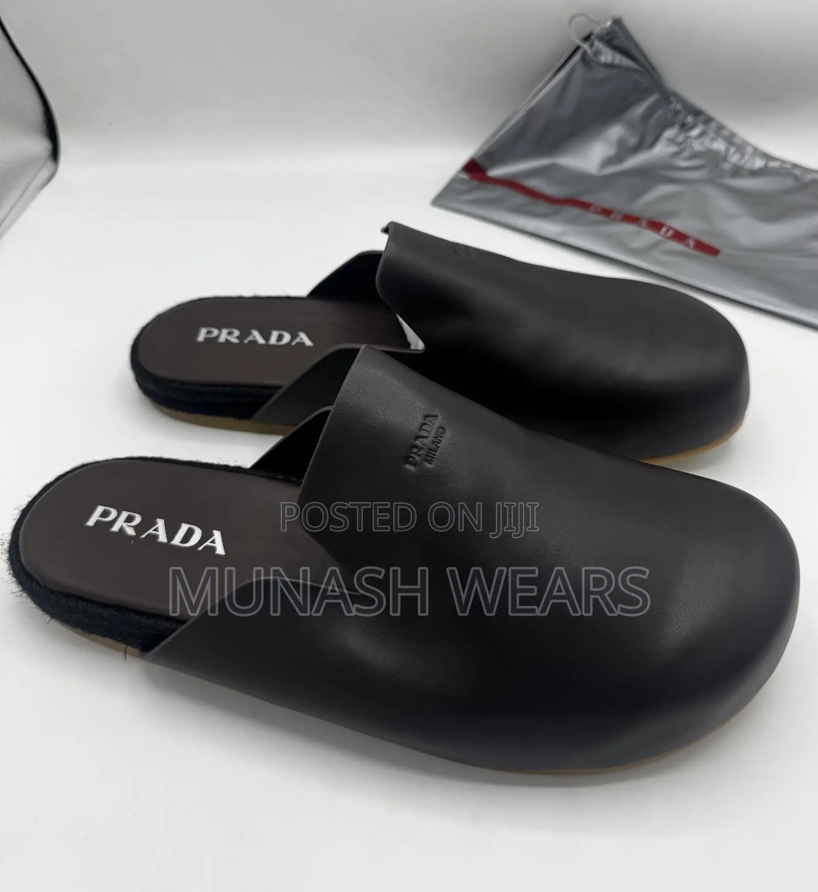 Original Prada Mule for Men Available in Black and Brown 40-46