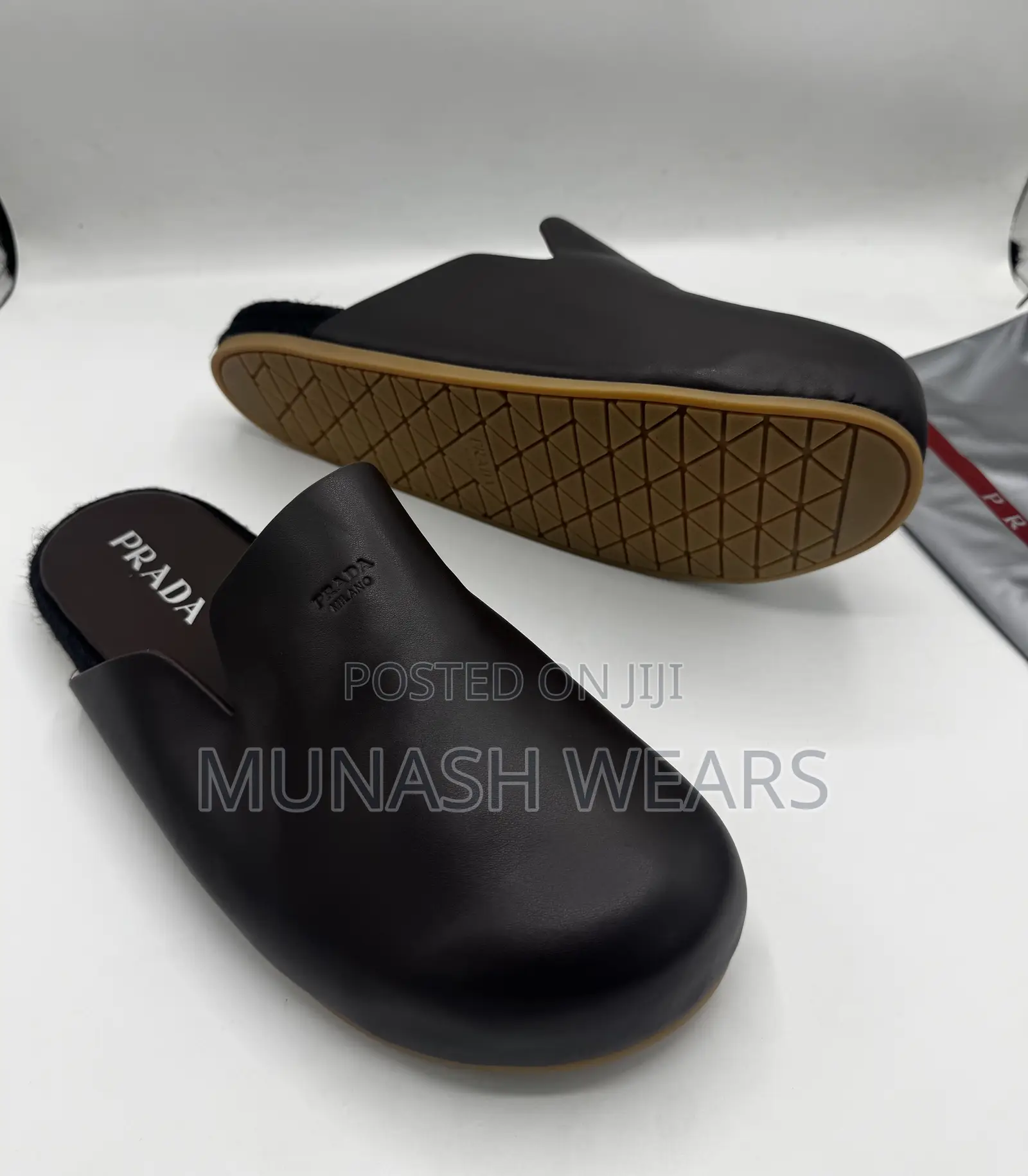 Original Prada Mule for Men Available in Black and Brown 40-46