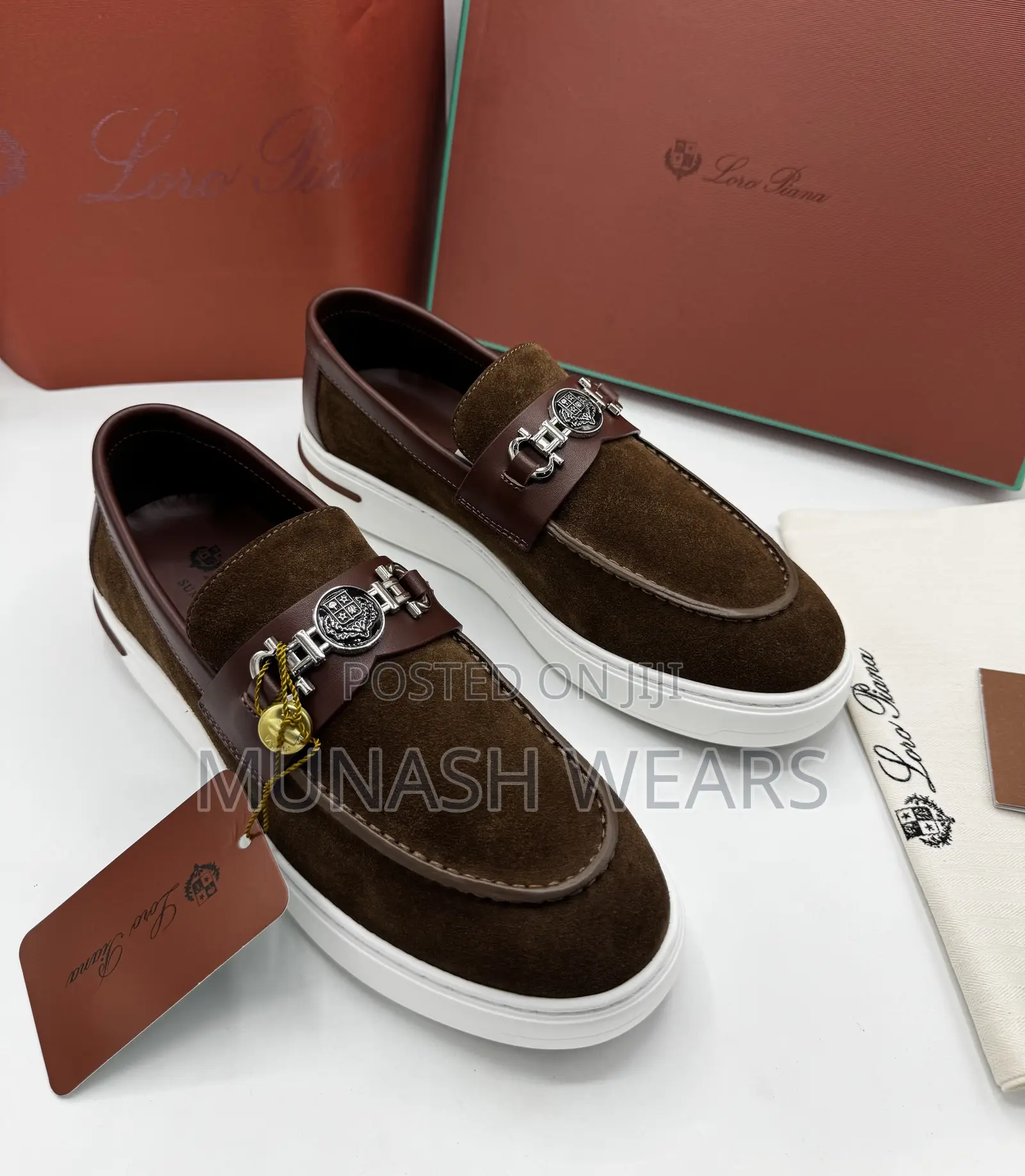 Italian Loro Piani Brown Loafers for Men 40-46 Available