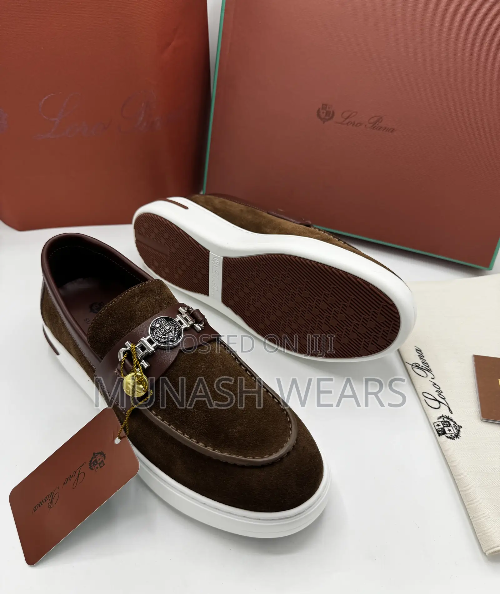 Italian Loro Piani Brown Loafers for Men 40-46 Available
