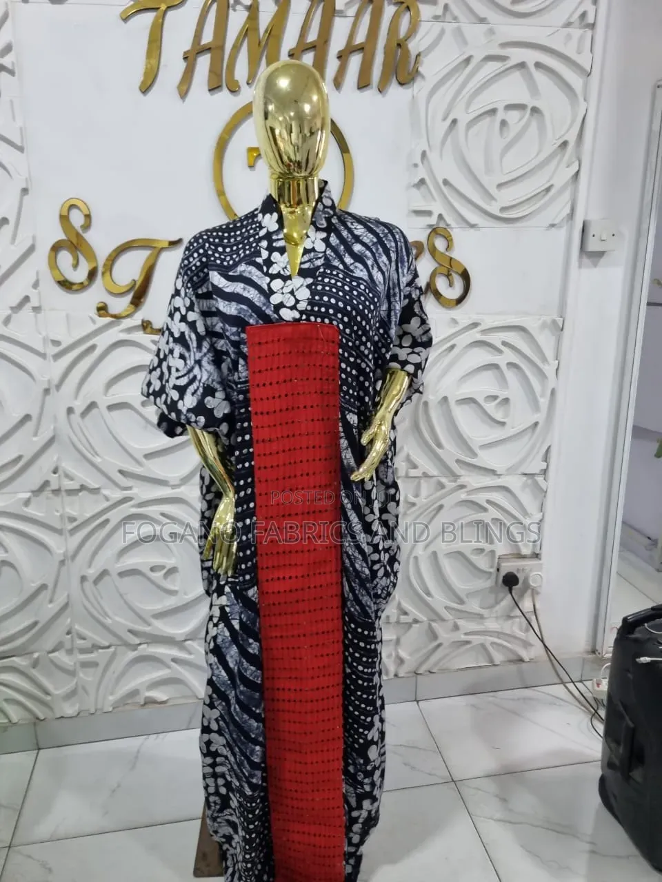 Ankara and Adire Long Gown