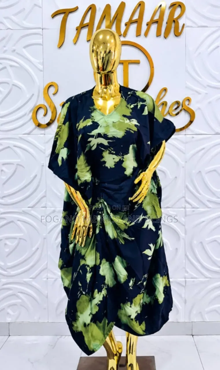Black and Lemon Green Kaftan Boubou