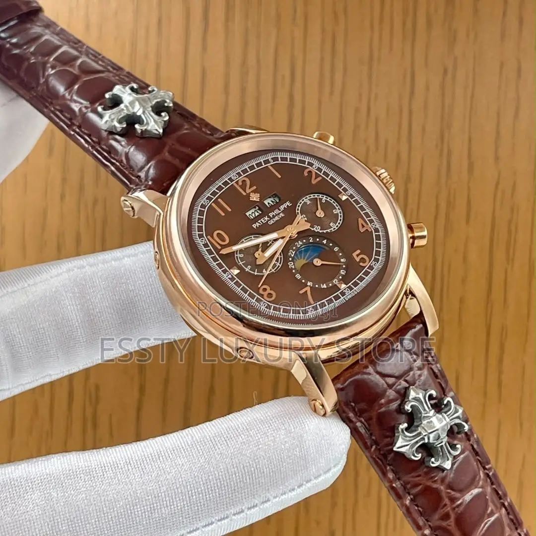 Quality Luxury Patek Philippe Automatic Leather Strap Watch