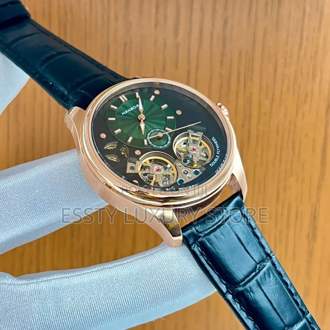 Automatic Quality Luxury Hanboro Double Face Leather Strap Watch