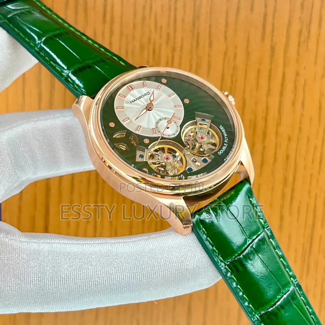Automatic Quality Luxury Hanboro Double Face Leather Strap Watch