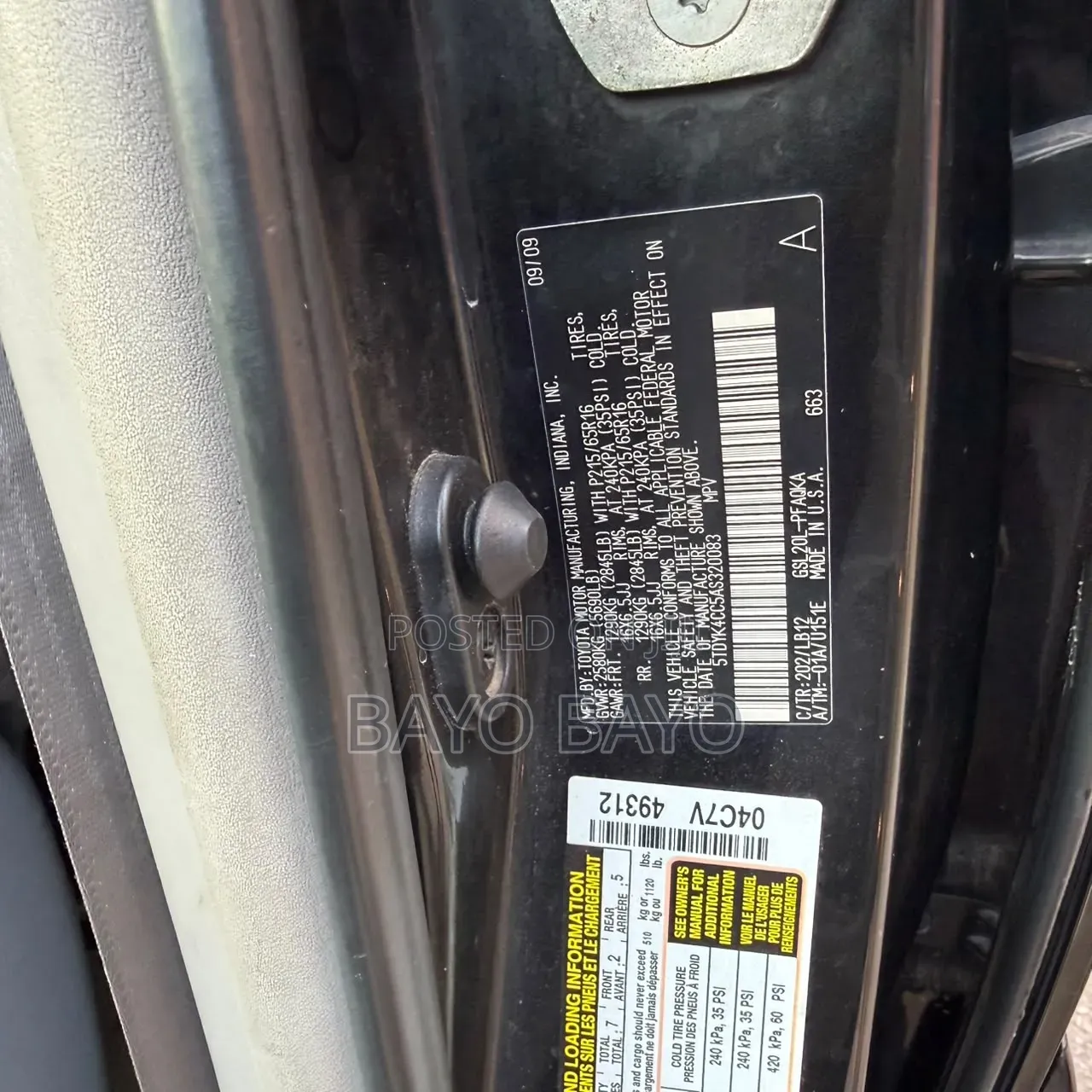 Toyota Sienna XLE Limited AWD 2009 Black