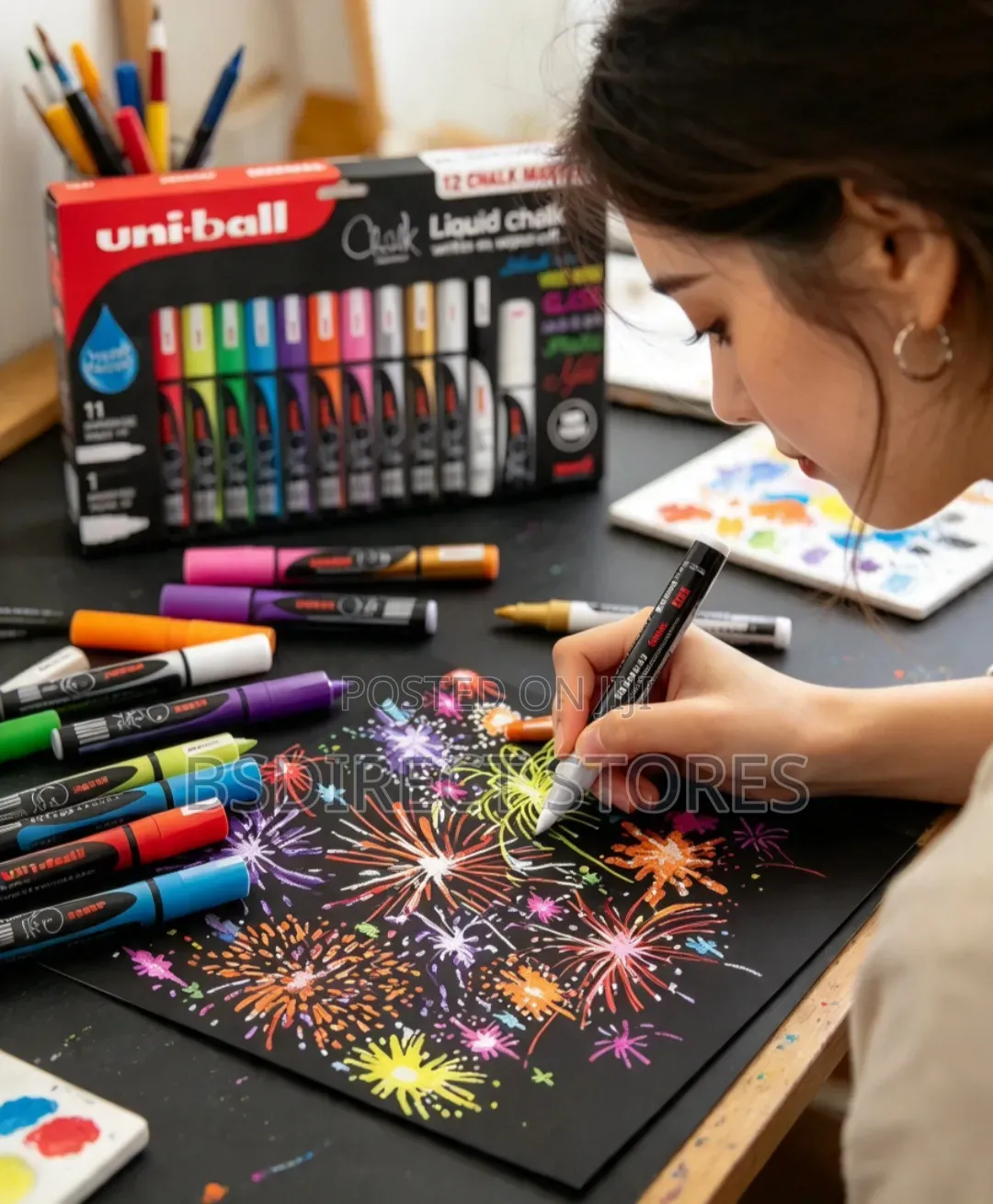 Uni-Ball Liquid Chalk Marker Chalkboards, Windows, Metals, Plastics+