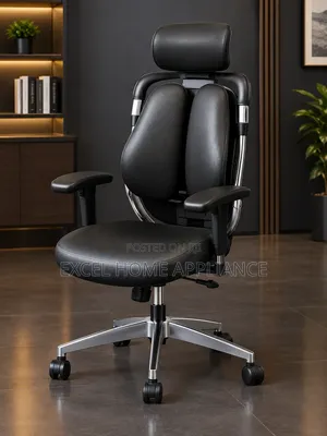Black Executive Kidney Chair With Adjustable Armrests &Headrest