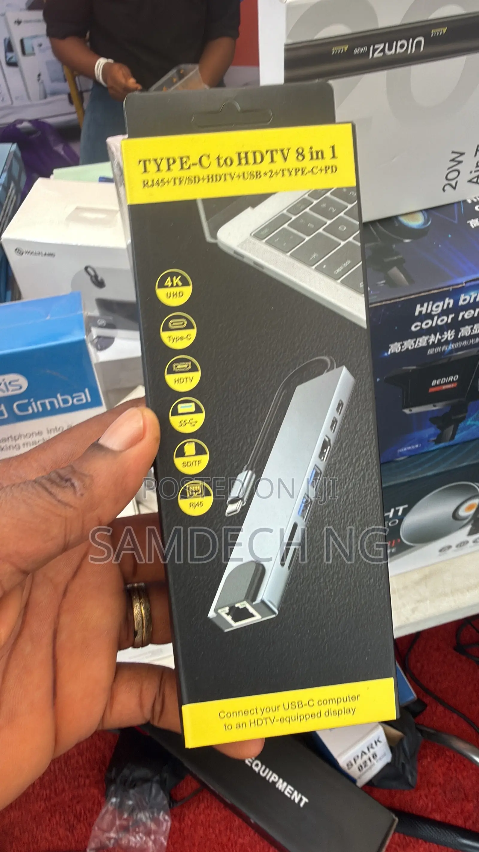 Type C Multifunctional 8 in 1 Adapter