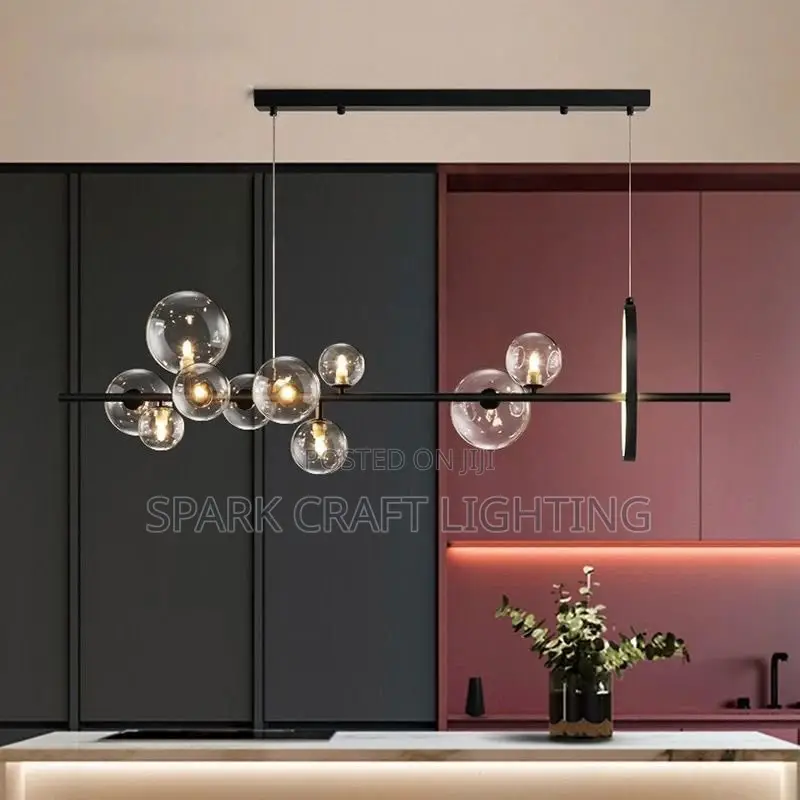 Luxe Orb Linear Pendant Chandelier by 10 Glass