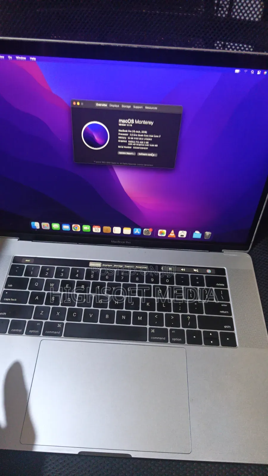 Laptop Apple MacBook Pro 2016 16GB Intel Core i7 SSD 512GB