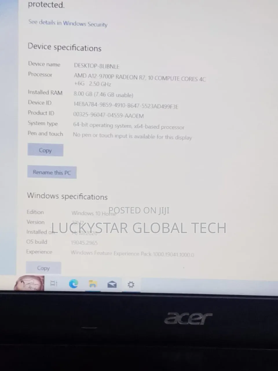 Laptop Acer Aspire E15 8GB AMD Ryzen 7 SSD 256GB