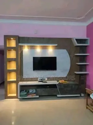 Luxury TV Stand With Storage Cabinets and Shelves