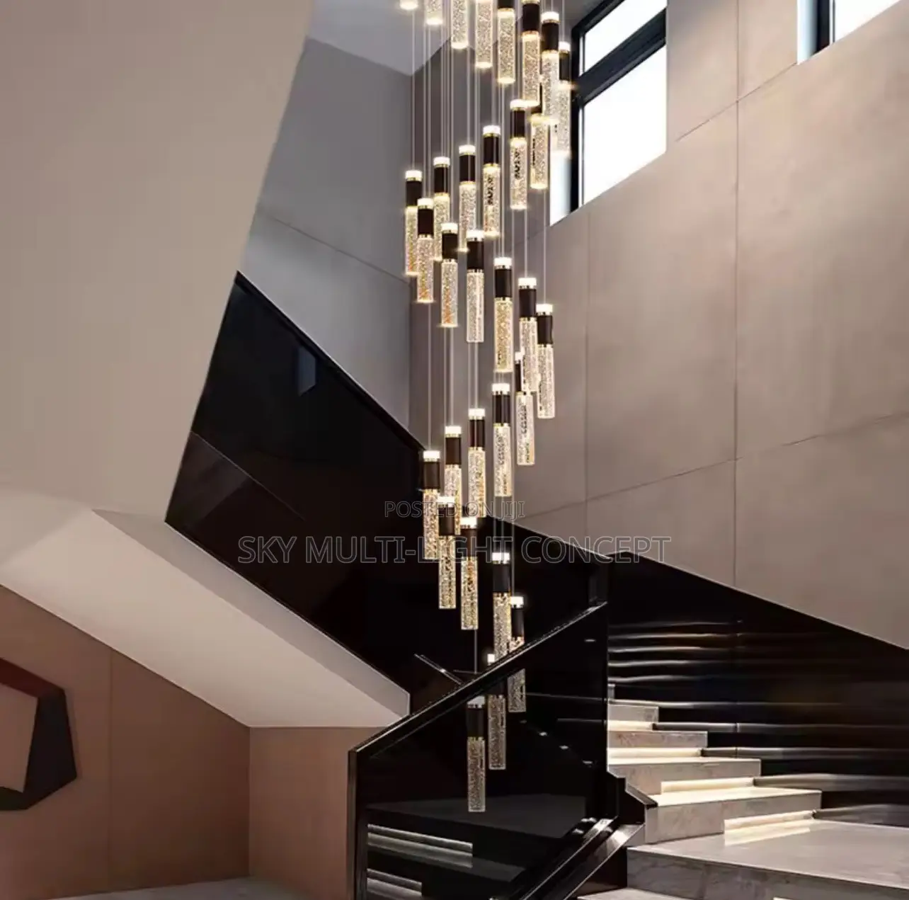 Modern Luxury Staircase Crystal Chandelier