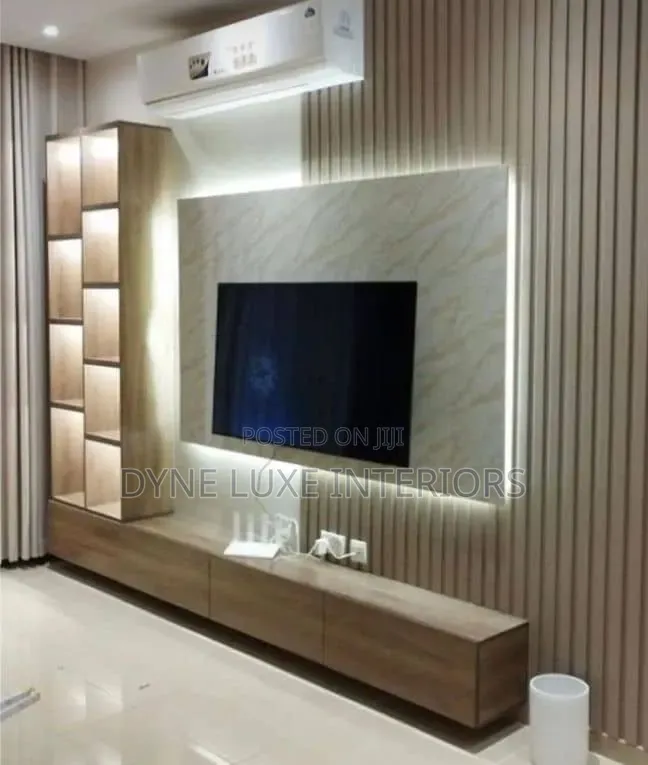Luxury TV Stand With Storage Cabinets and Shelves