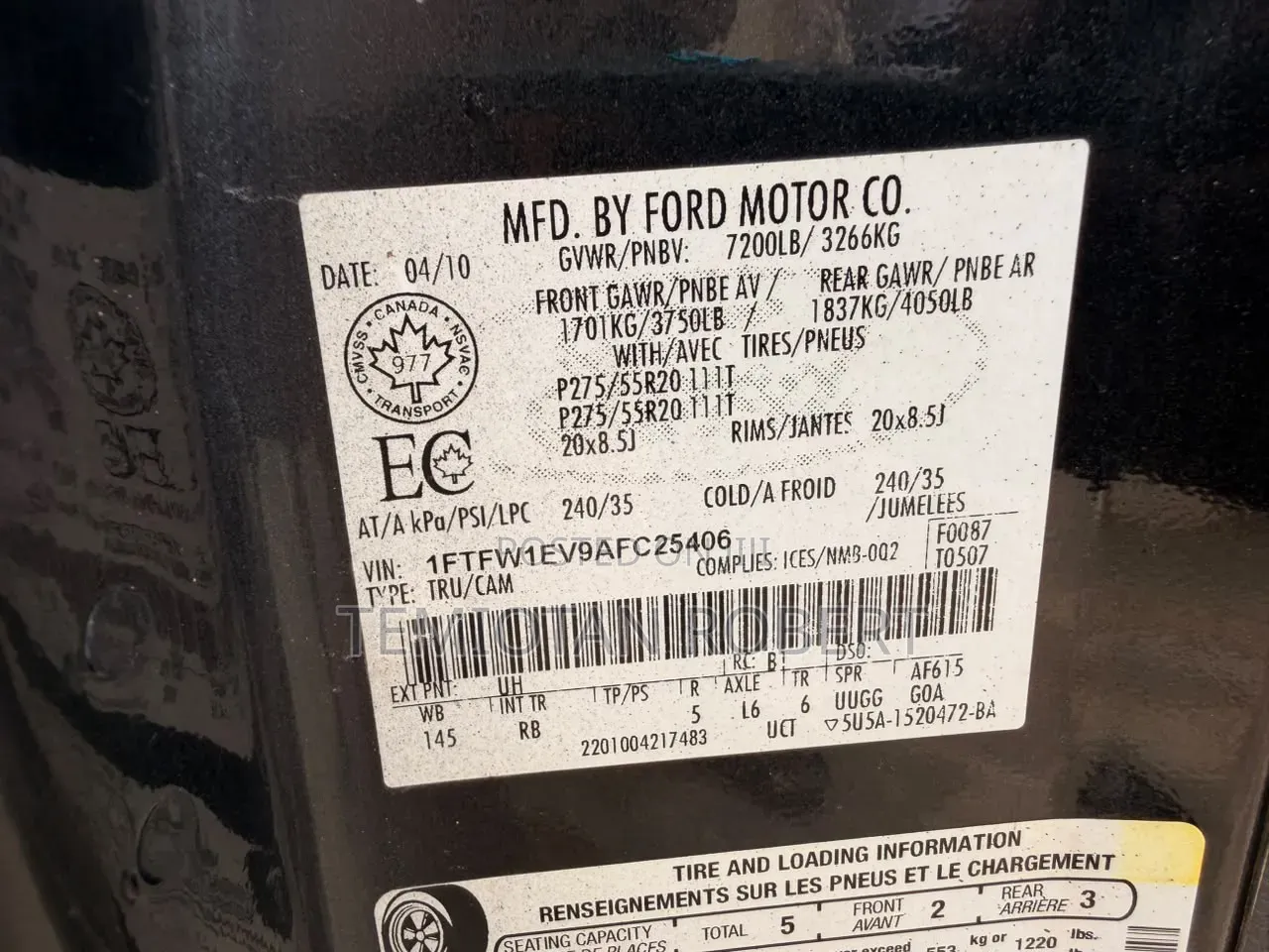 Ford F-150 FX4 2010 Black