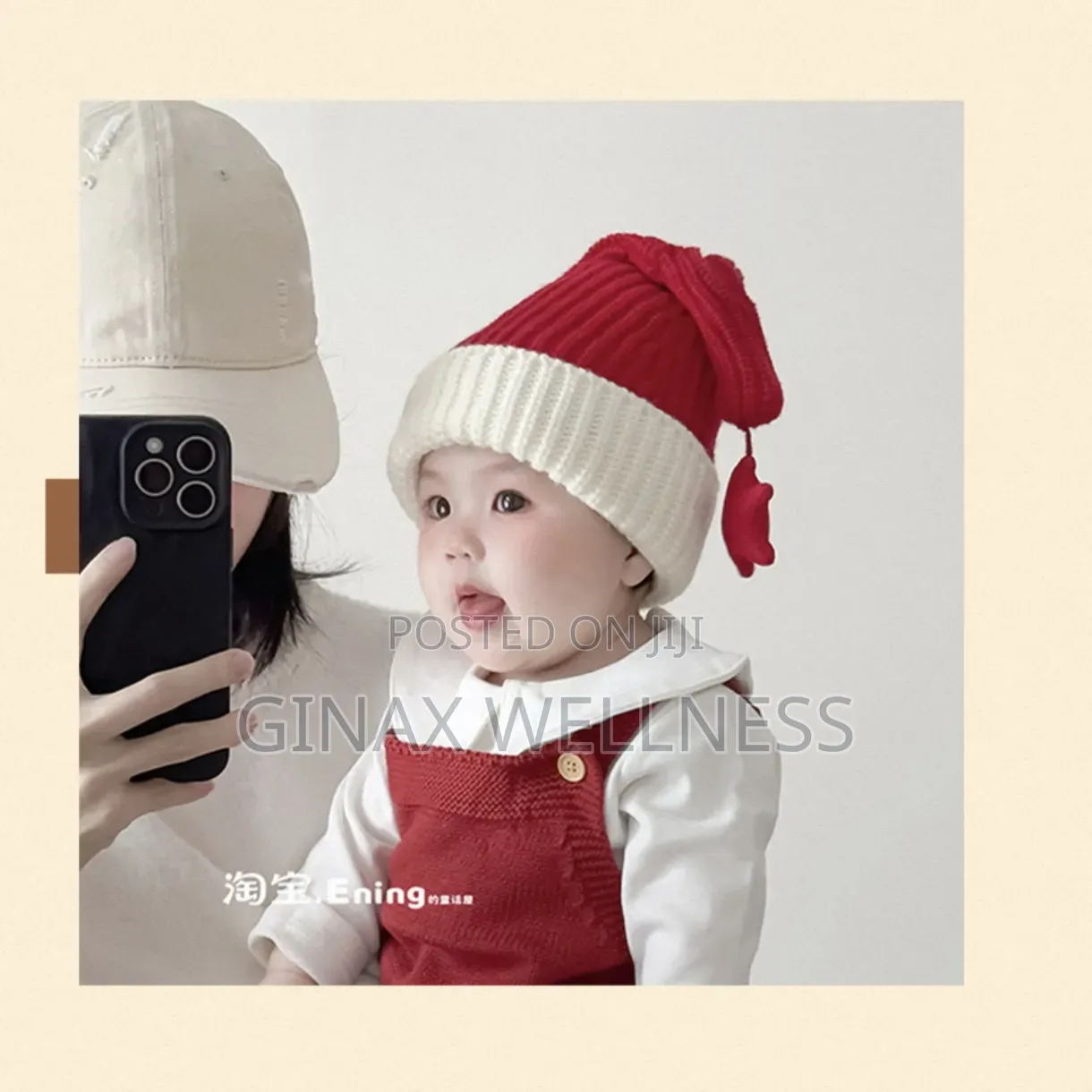 Christmas Knitted Santa Hat With Star for Baby Boys and Girls