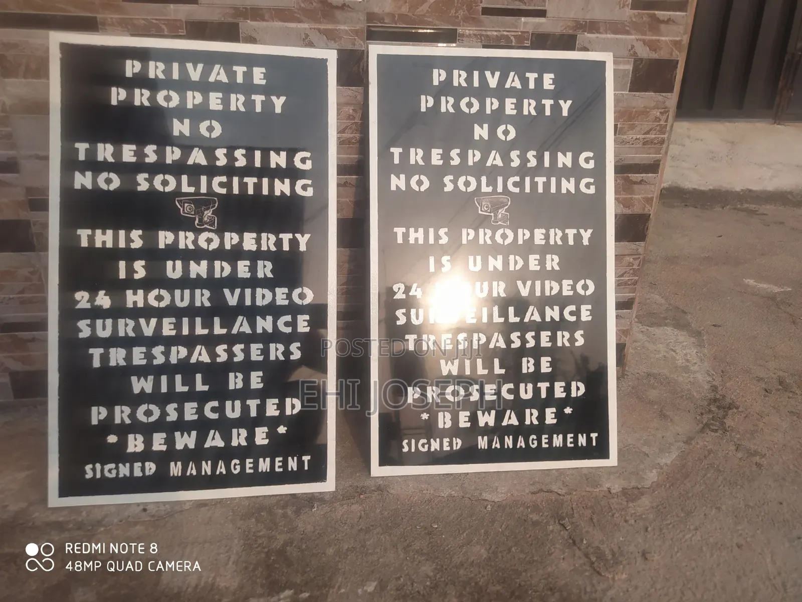 Stencil Warning Signs and Other Signs