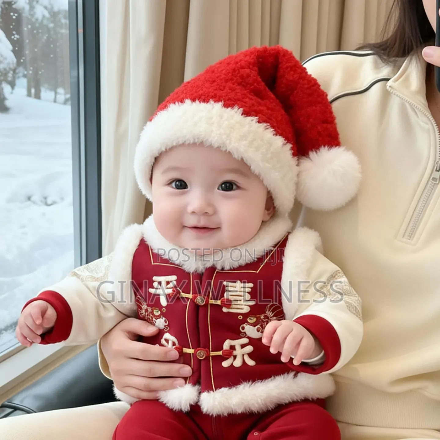 Baby Boys and Girls Red Knitted Beanie Hat – Warm Christmas Cap