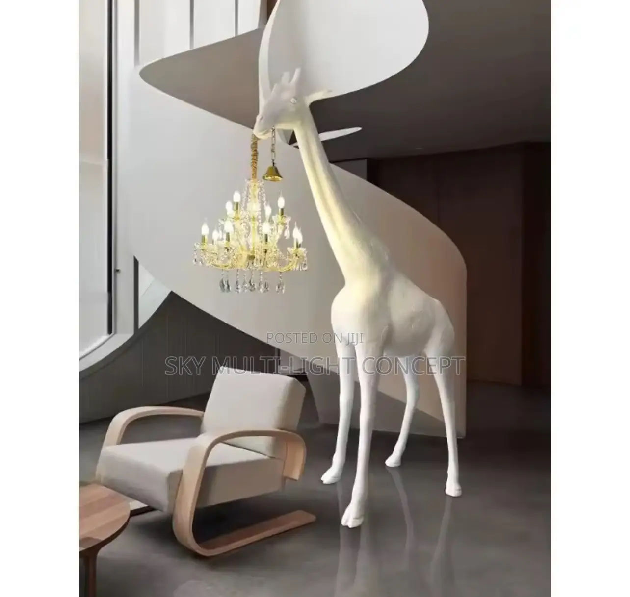 Giraffe Statue Resin Floor Lamp Art Sculpture Big Size