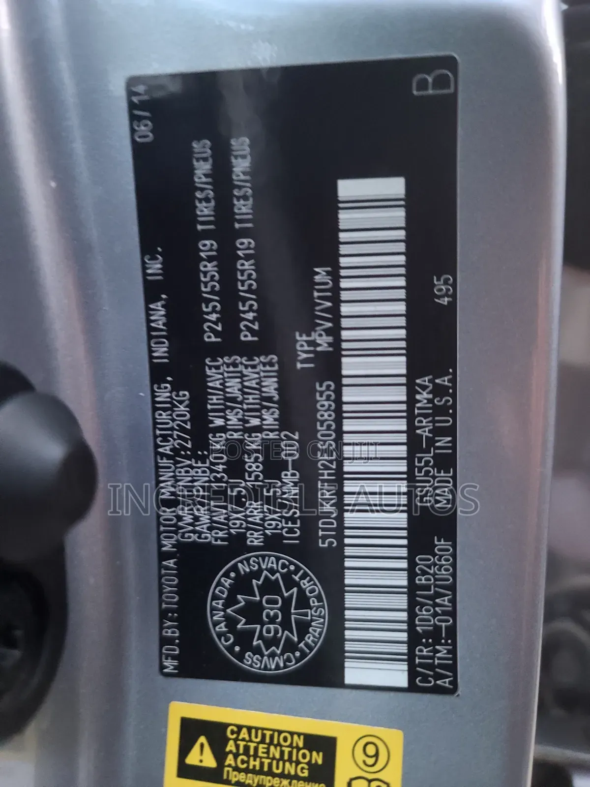 Toyota Highlander XLE 4dr SUV (3.5L 6cyl 6A) 2014 Blue
