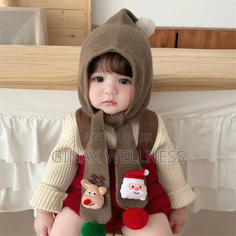 Christmas Knitted Hat and Scarf Combo for Babies and Toddlers