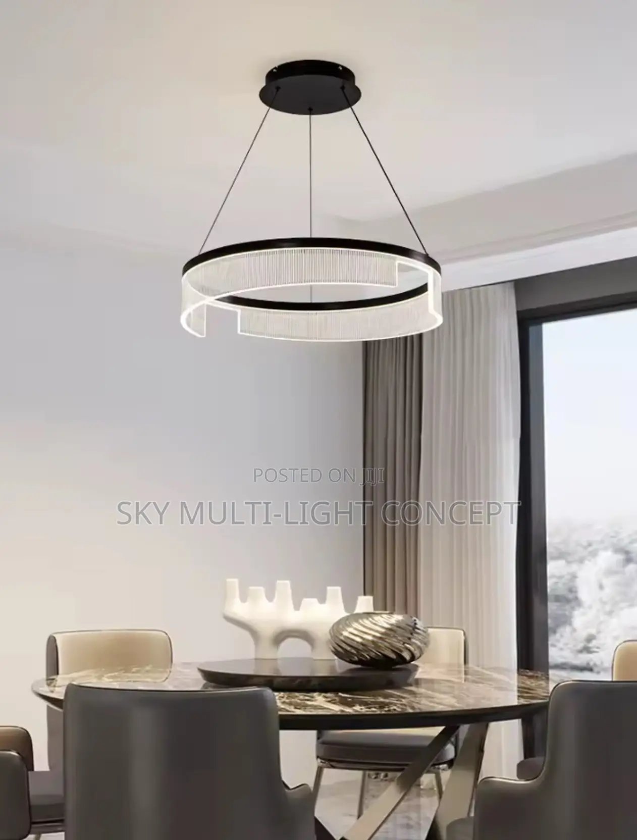 Modern Simple LED Single Ring Pendant Chandelier