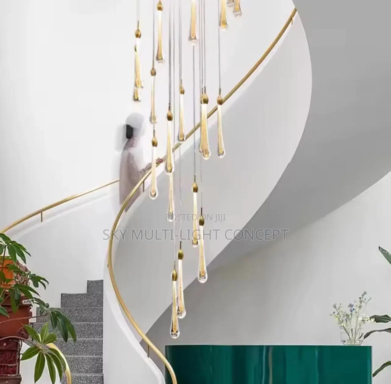 Modern Home Decoration Crystal Staircase Chandelier