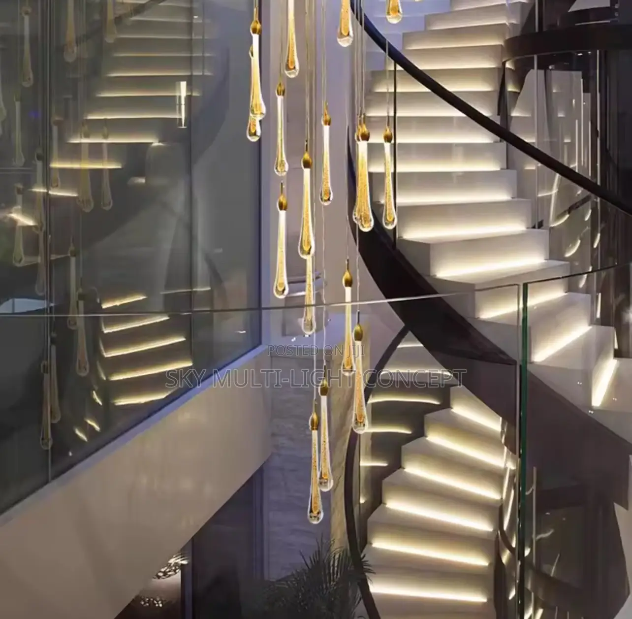 Modern Home Decoration Crystal Staircase Chandelier