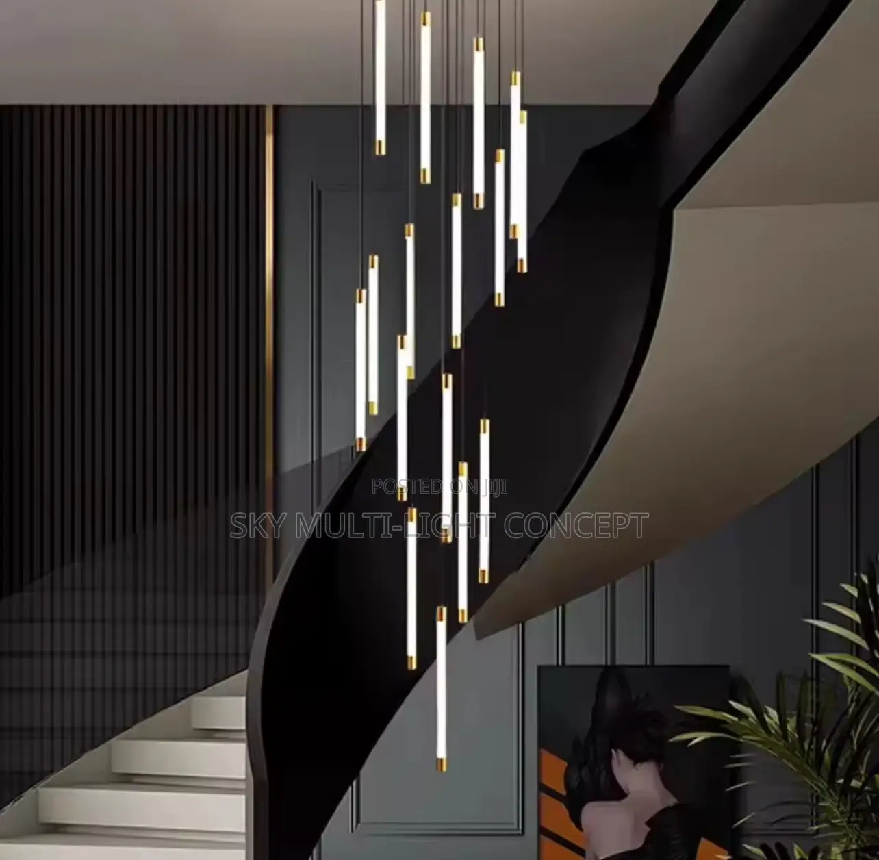 Modern Staircase Led Long Chandelier