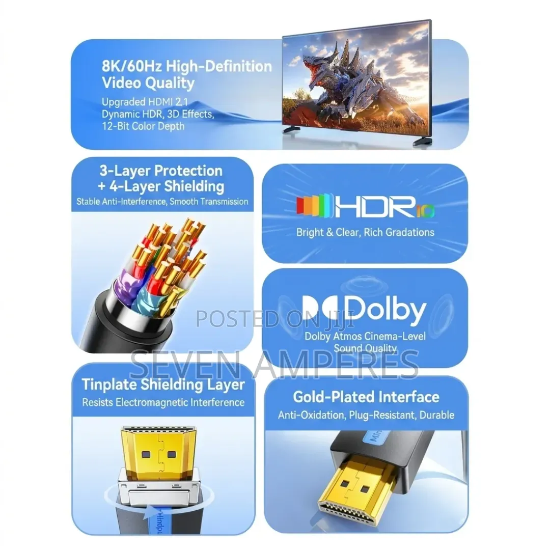 High Quality HDMI Cable 3meter 8k 60hz 4k 120hz
