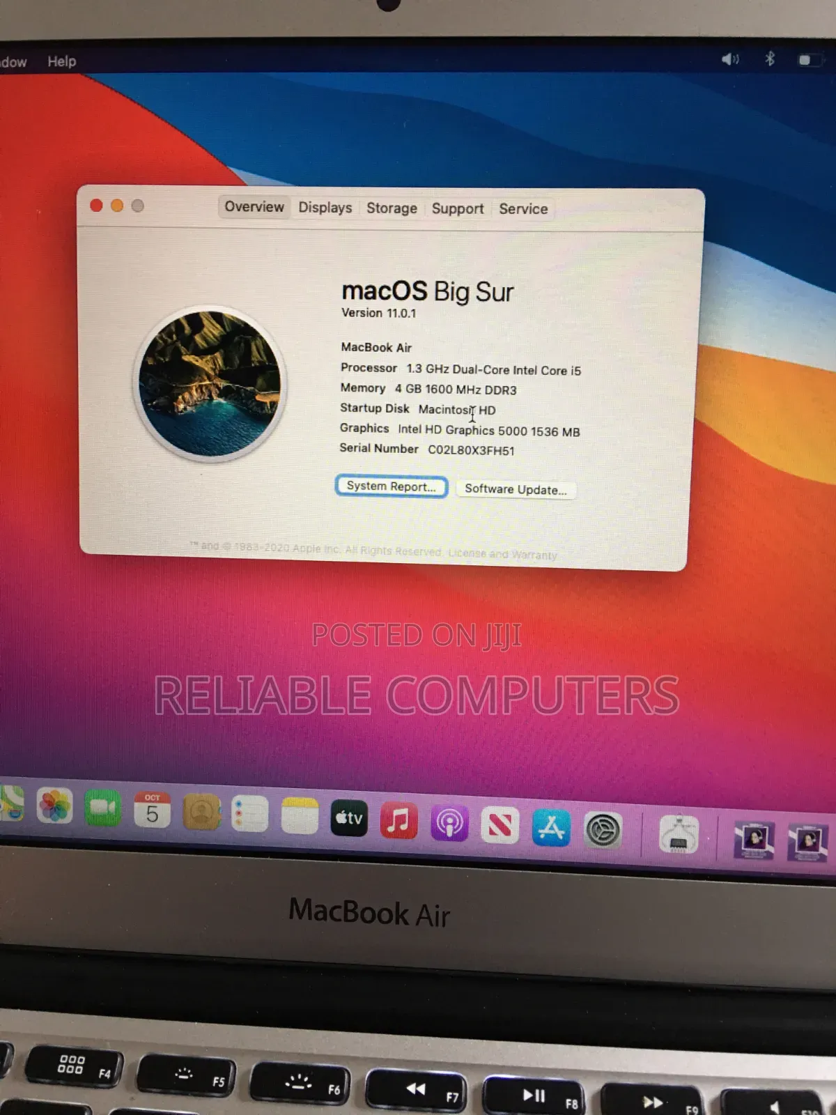 Laptop Apple MacBook Air 2013 4GB Intel Core i5 SSD 128GB