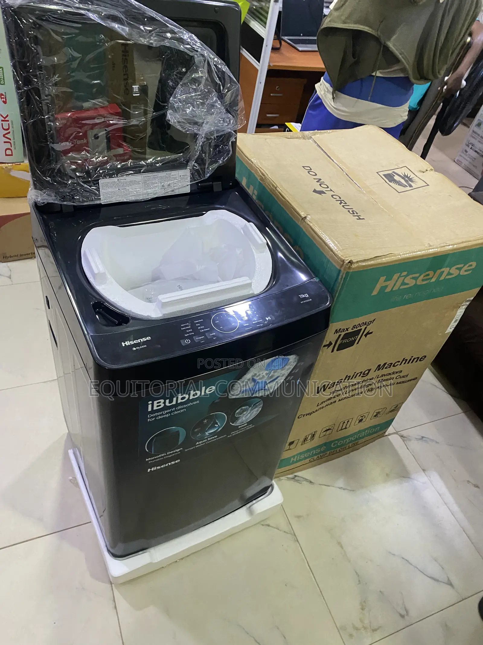 Hisense 11KG Black Washing Machine With iBubble Cleaning Technology