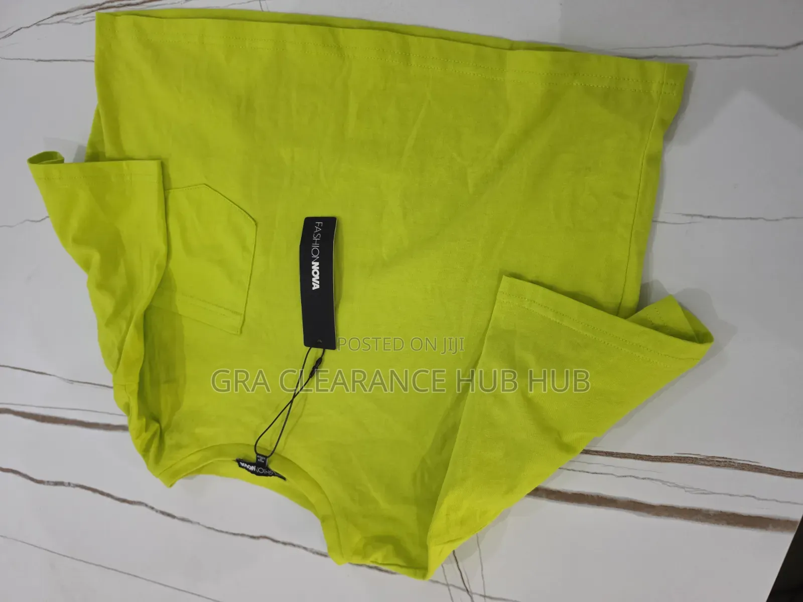 Brand New Fashion Nova Lime Green Crop Top T-Shirt With Tag