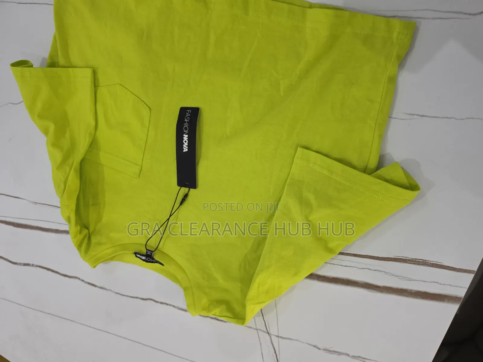 Brand New Fashion Nova Lime Green Crop Top T-Shirt With Tag