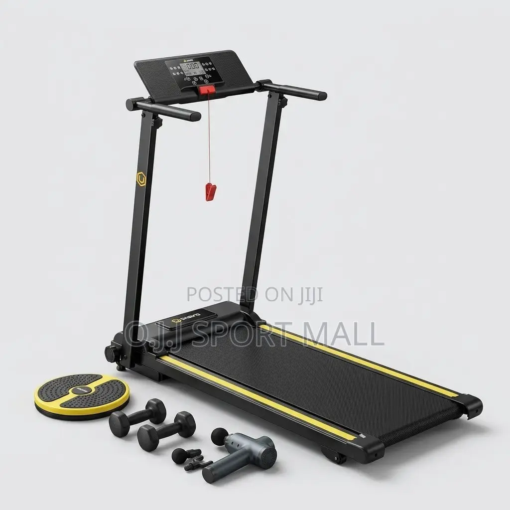 2HP Treadmill Machine With Twister, Dumbbells and Massager