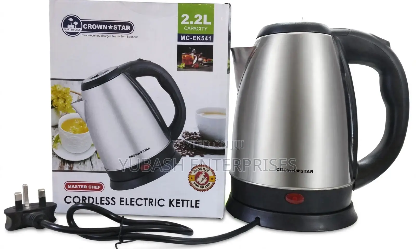 CROWN STAR 2.2L Cordless Electric Kettle - MC-EK541