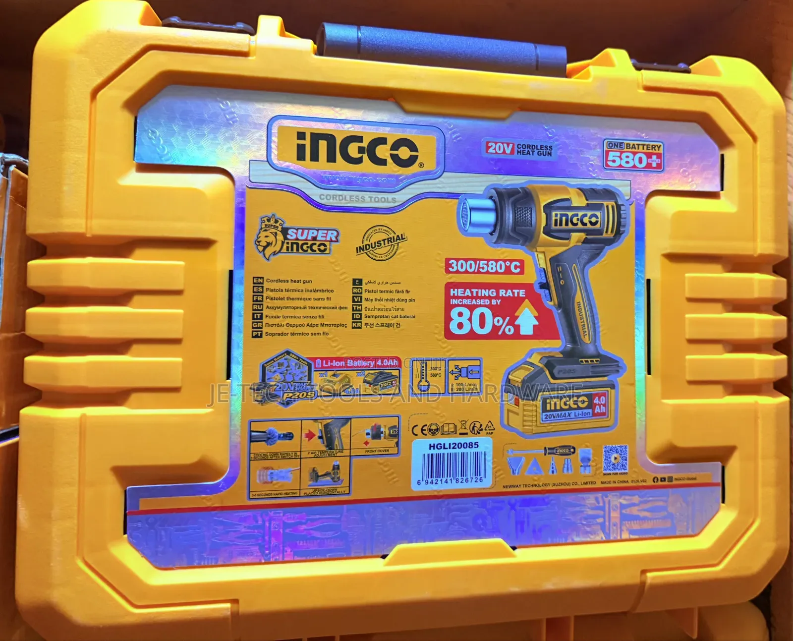INGCO 20V Cordless Heat Gun Kit (Model HGLI20085)